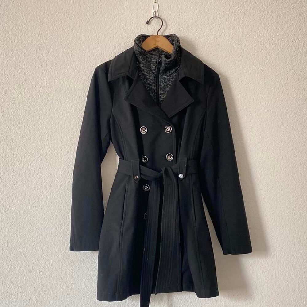 Classic Black Belted Pea Coat